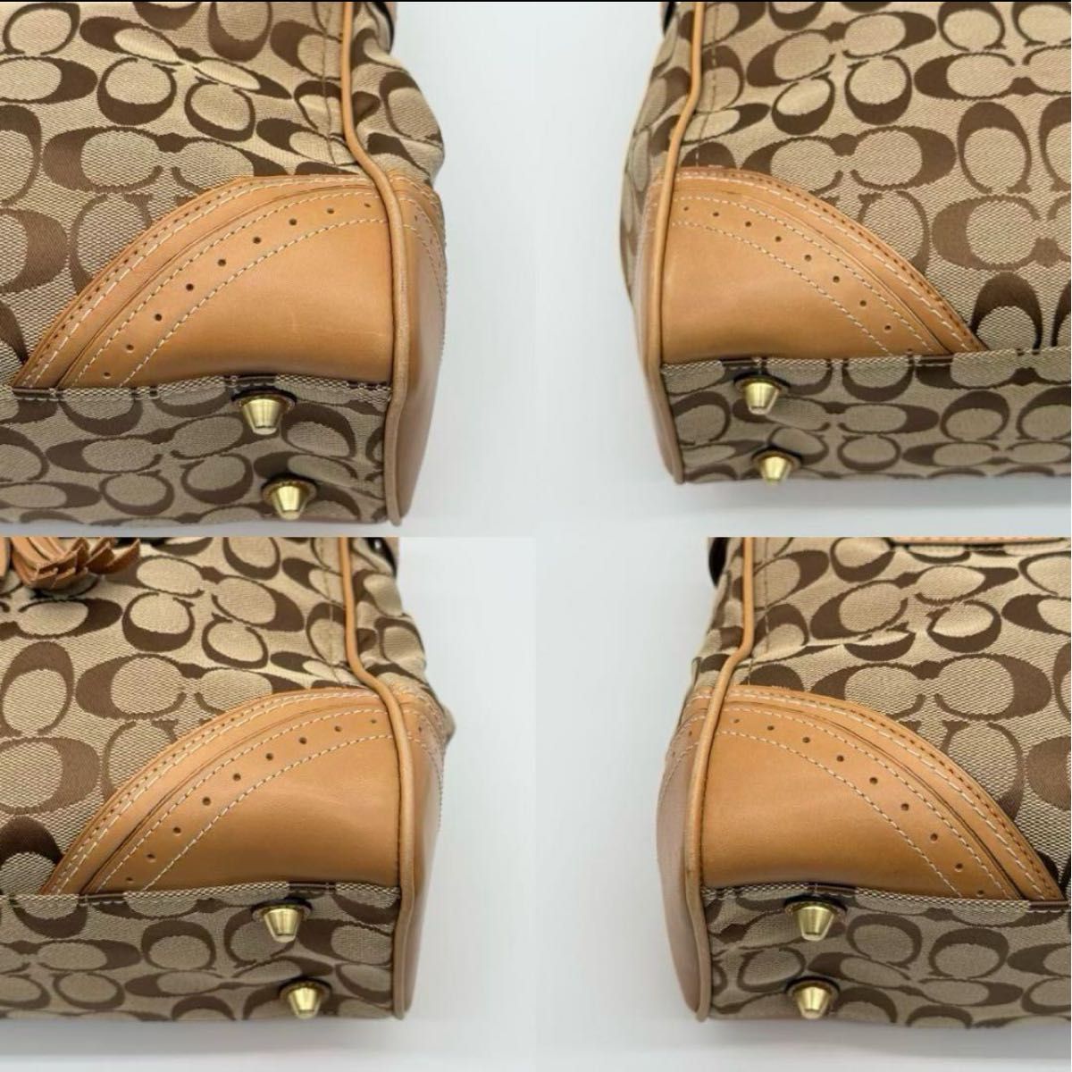 美品】COACH コーチ ハンプトンズ キャリーオール シグネチャー 美品】COACH コーチ ハンプトンズ キャリーオール シグネチャー