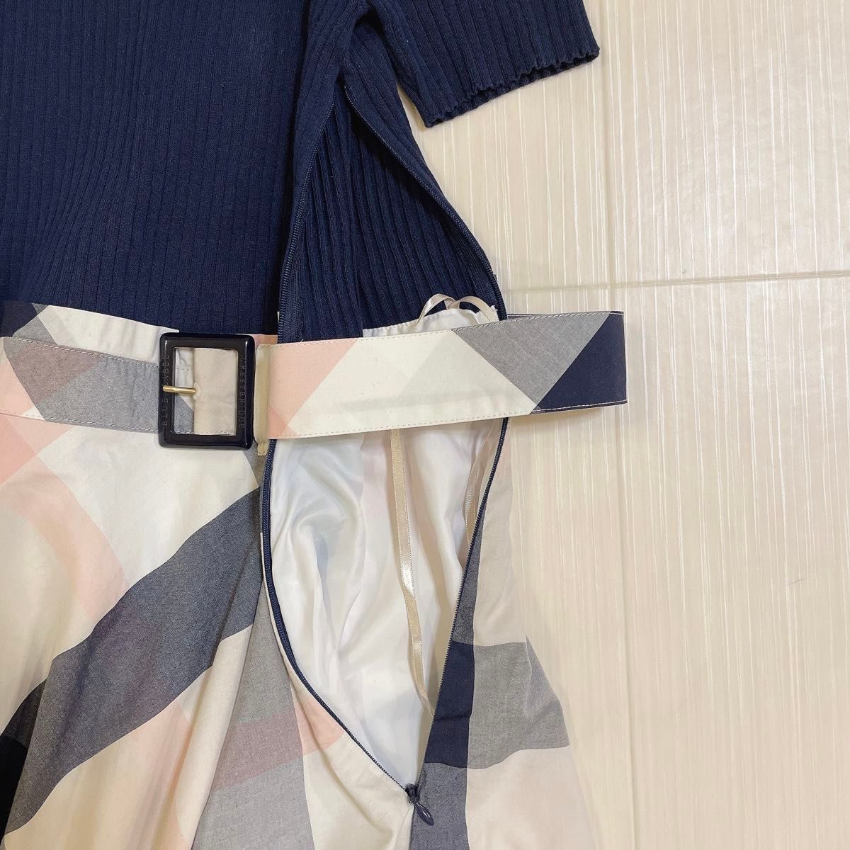 美品】ブルーレーベルクレストブリッジ ドッキングワンピース 美品】ブルーレーベルクレストブリッジ ドッキングワンピース