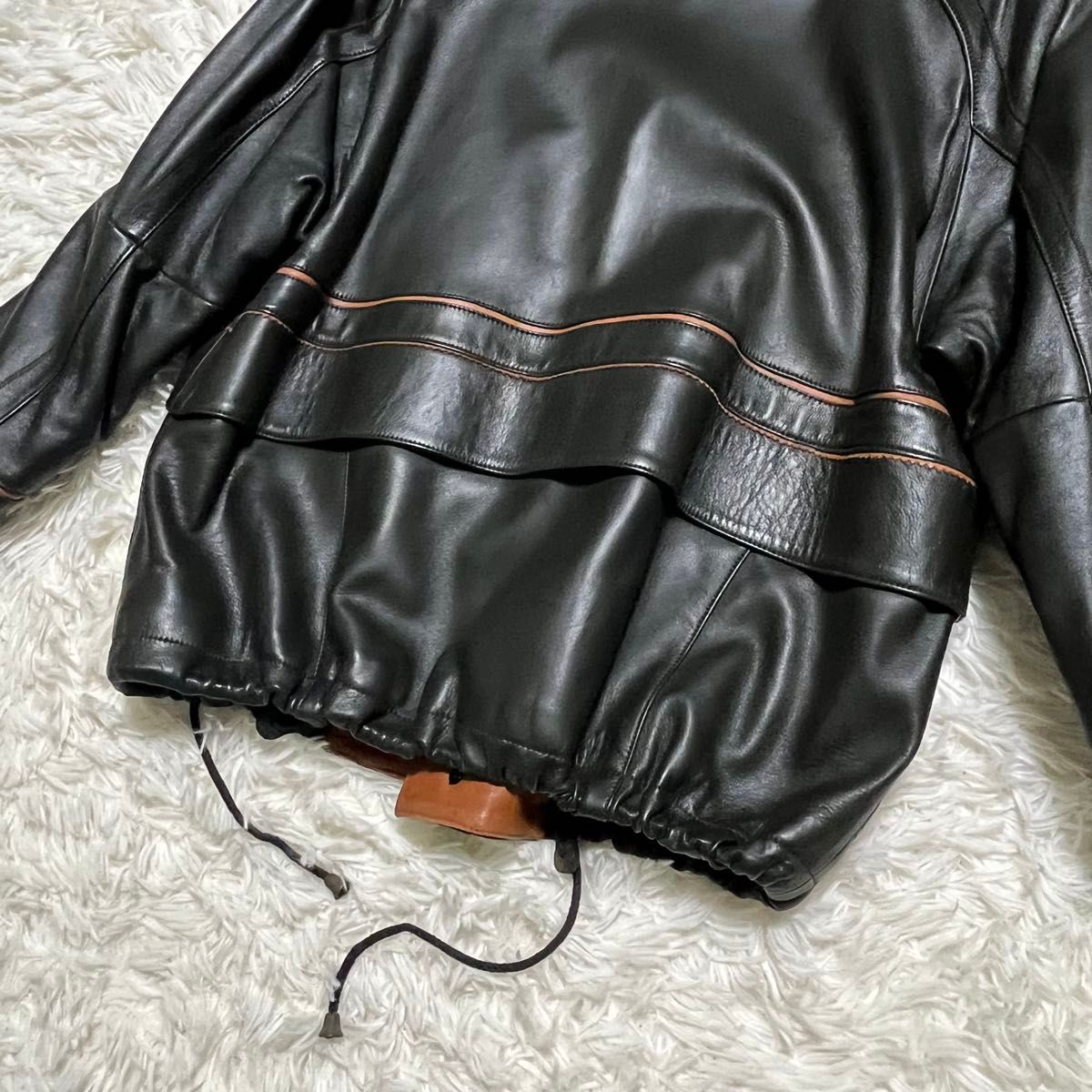 MUNPER ムンペル ラムレザージャケット ブルゾン ドローコード MUNPER ムンペル ラムレザージャケット ブルゾン ドローコード