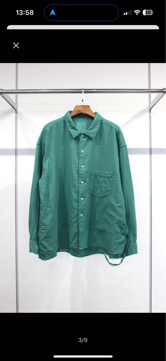 Ancellm DOUBLEGAUZE CRASH LS SHIRT 2 シャツ アンセルム Ancellm DOUBLEGAUZE CRASH LS SHIRT 2 シャツ アンセルム