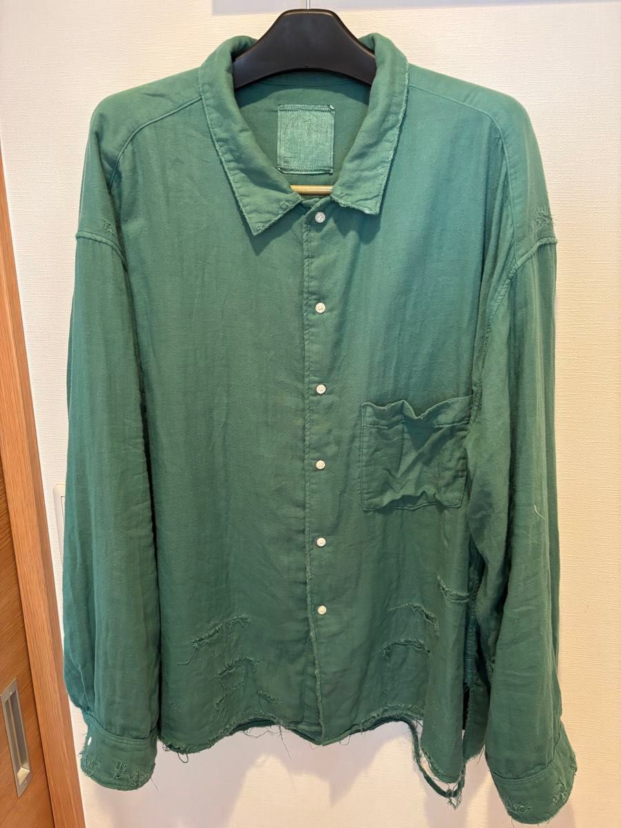 Ancellm DOUBLEGAUZE CRASH LS SHIRT 2 シャツ アンセルム Ancellm DOUBLEGAUZE CRASH LS SHIRT 2 シャツ アンセルム