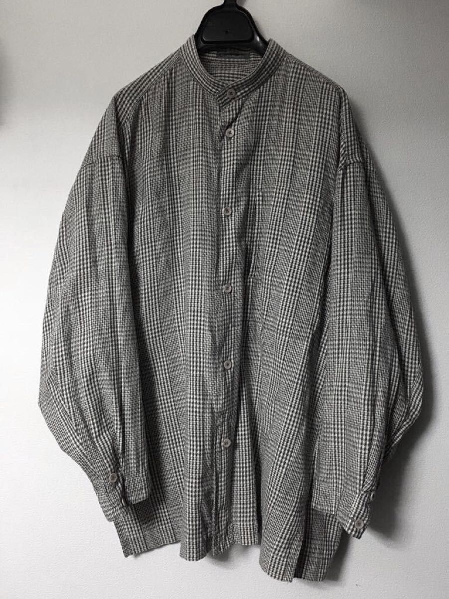 ISSEY MIYAKE MEN オールド 87SS 千鳥格子 スタンドカラーシャツ ISSEY MIYAKE MEN オールド 87SS 千鳥格子 スタンドカラーシャツ