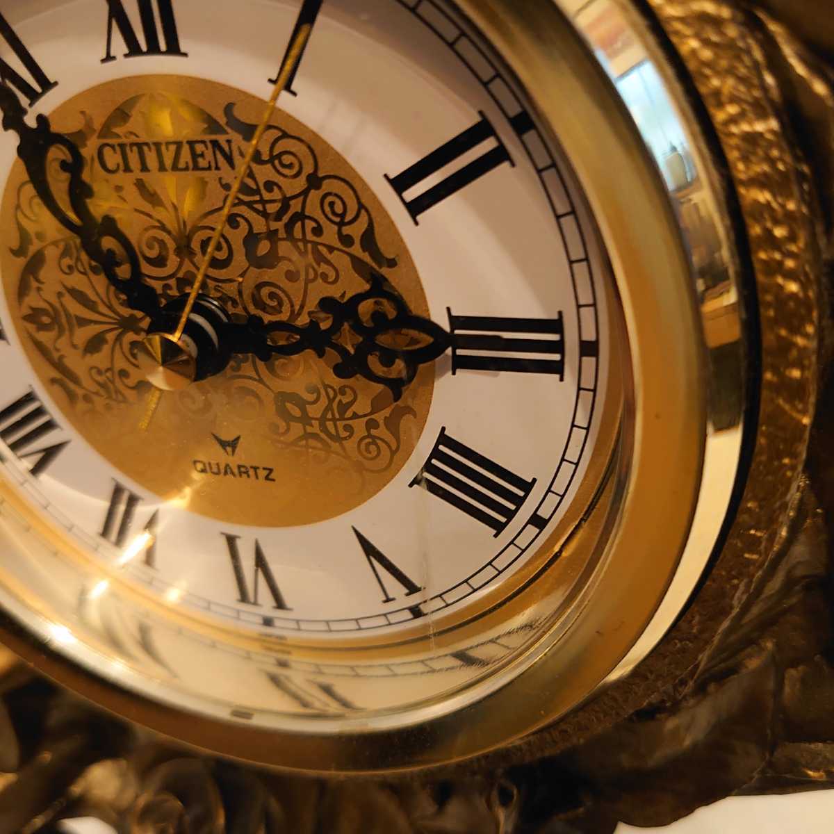 CITIZEN シチズン 置時計 アンティーク レトロ 鳩と天使と薔薇