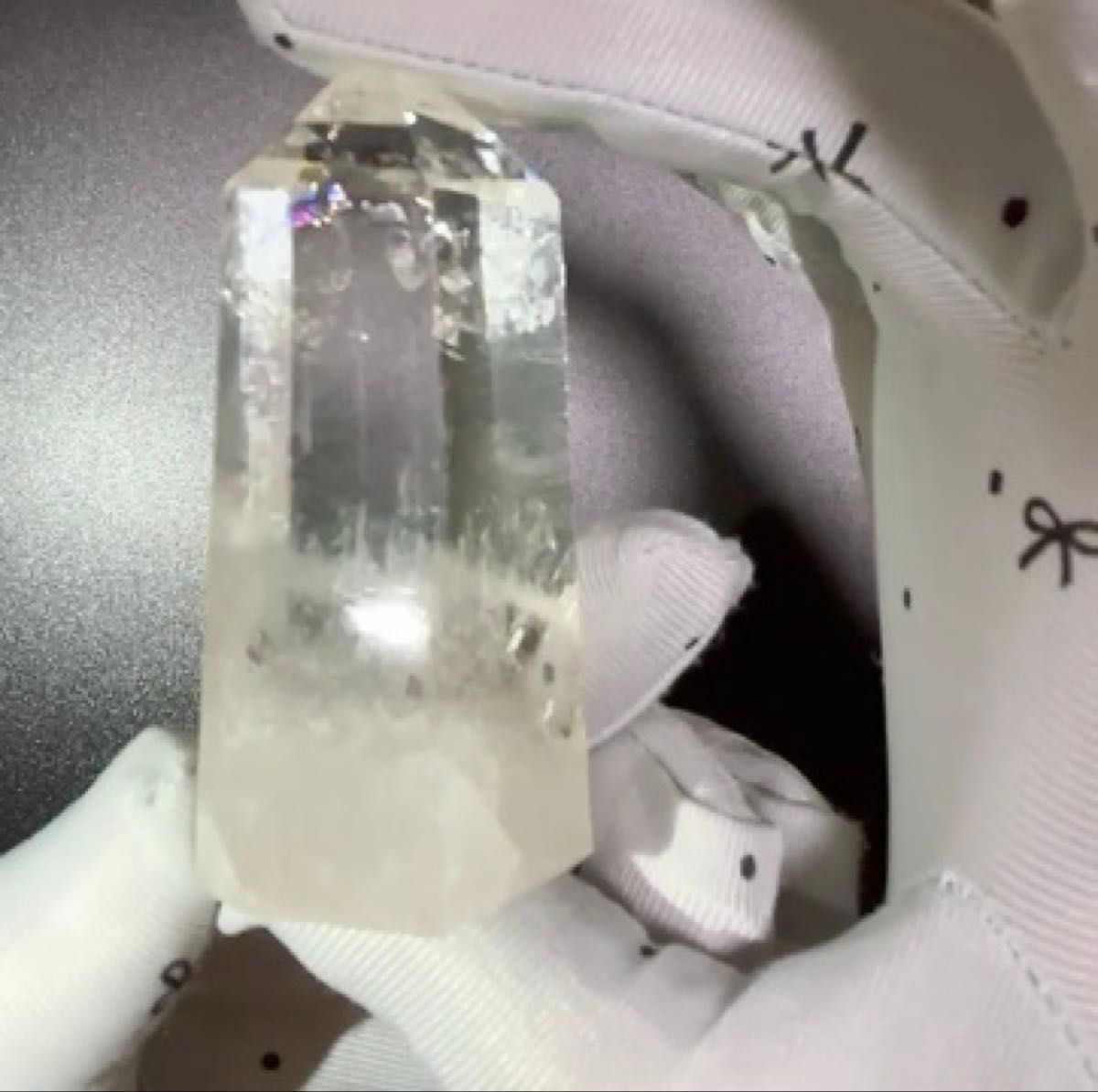 レア 虹入り エンジェルラダー 天然水晶六角柱 タワー ポイント レア 虹入り エンジェルラダー 天然水晶六角柱 タワー ポイント