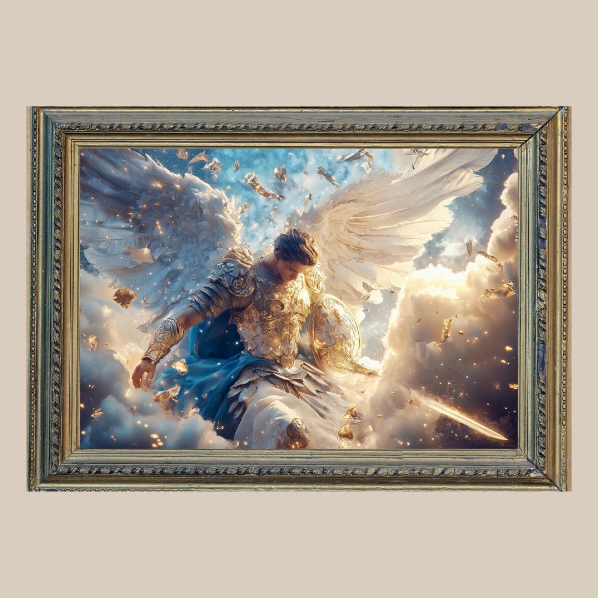 A4サイズ 神の御使い 大天使ミカエル No 14【開運風水絵画風
