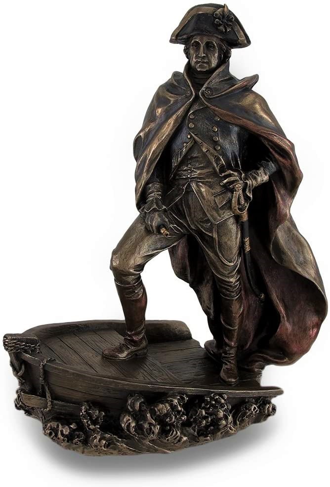 船上のジョージ・ワシントン　精密西洋彫刻美術品ブロンズ像アメリカ合衆国雑貨米国偉人大統領軍人インテリア置物飾り人物彫刻アメリカ軍_画像1