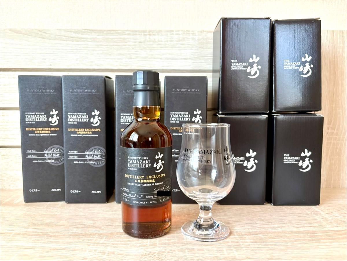 山崎蒸溜所限定ウイスキー 4本セット +グラス4個セット 山崎蒸溜所限定ウイスキー 4本セット +グラス4個セット