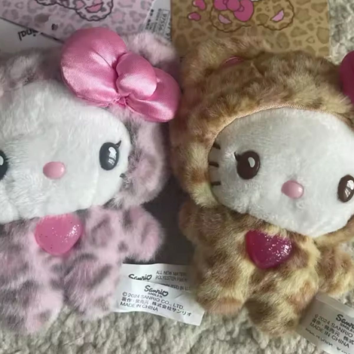 ハローキティ ヒョウ柄 マスコット ぬいぐるみキーホルダー ハローキティ ヒョウ柄 マスコット ぬいぐるみキーホルダー