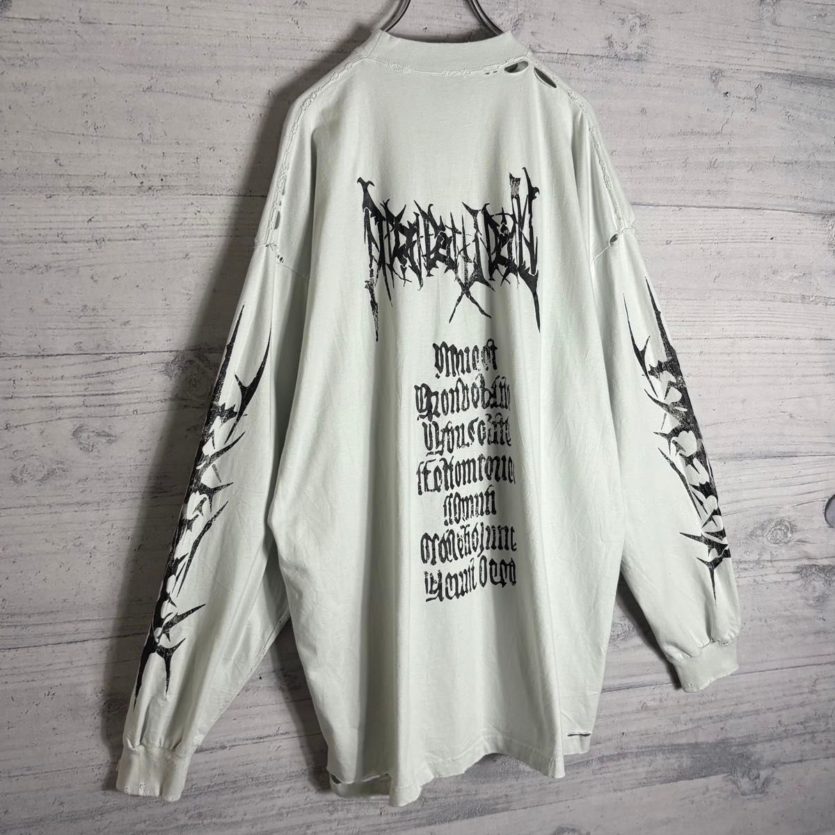 ●送料込●BALENCIAGA●デストロイ ダメージ加工ロングTシャツ 最終値下げ 大人気 新品タグ付 24AW バレンシアガ デストロイ