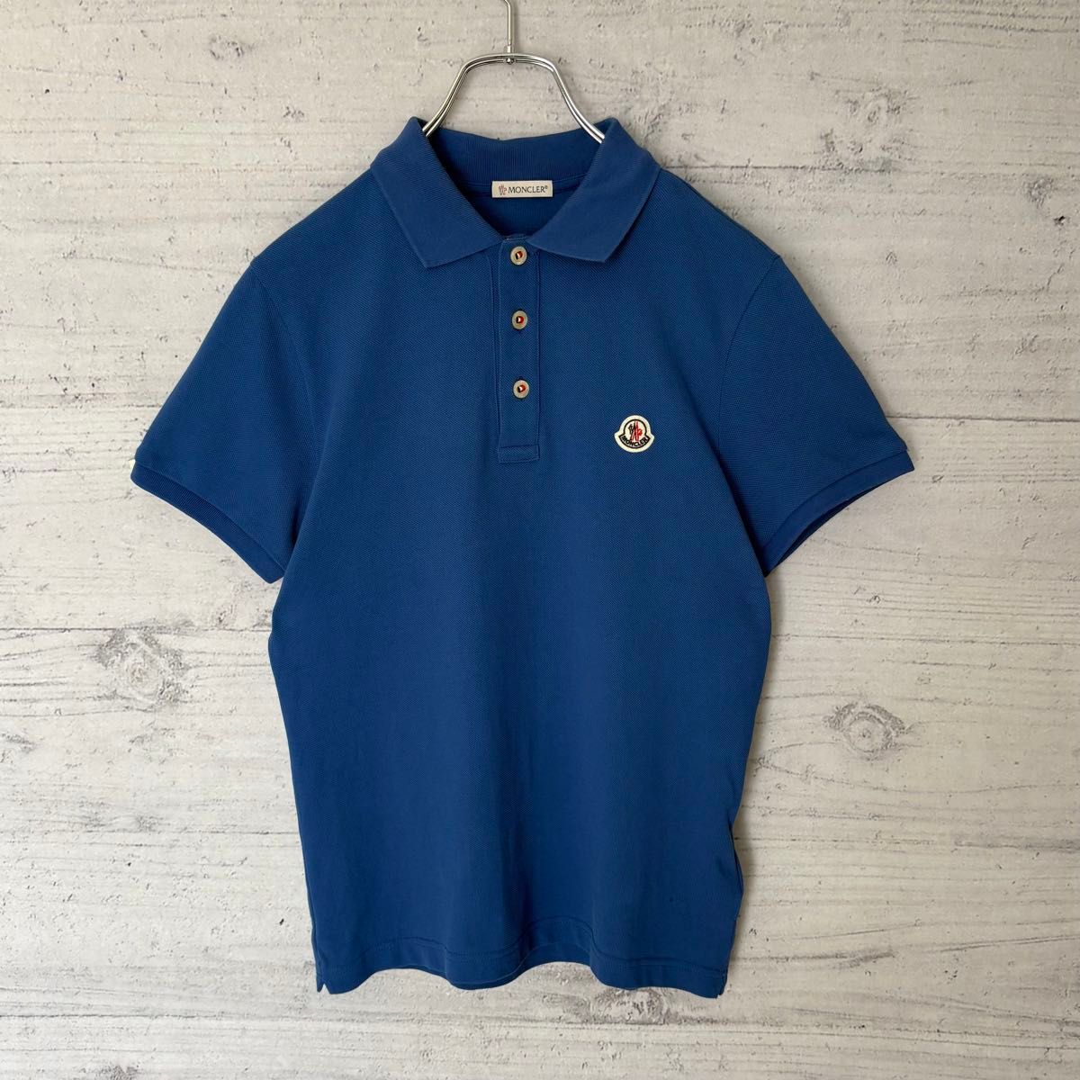 モンクレール ポロシャツ ロゴワッペン XS ブルー MONCLER モンクレール ポロシャツ ロゴワッペン XS ブルー MONCLER