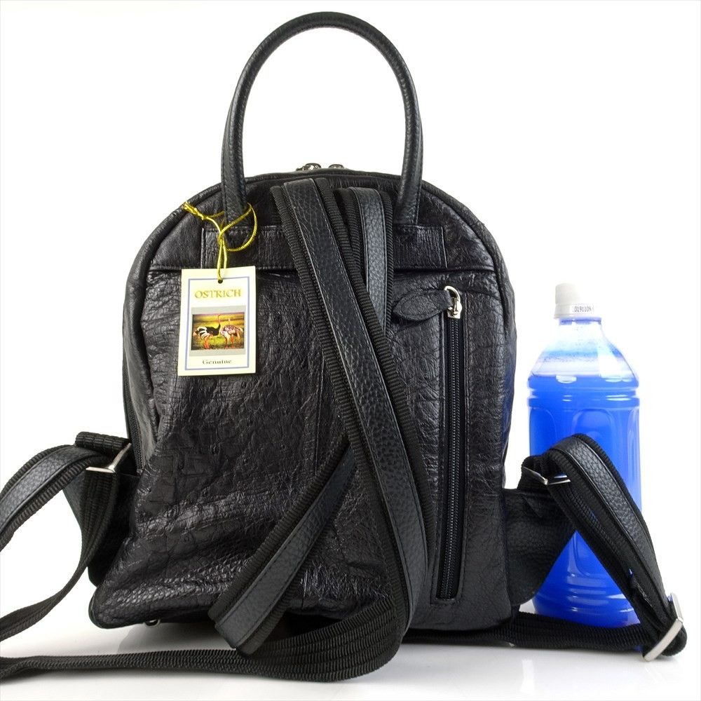美品 オーストリッチレザー ミニリュック ブラック 黒 バッグ 美品 オーストリッチレザー ミニリュック ブラック 黒 バッグ