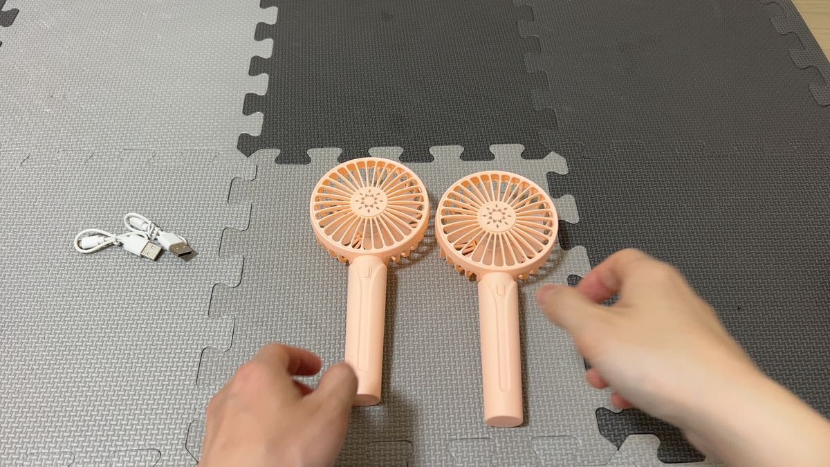 充電式 コンパクトハンディファン 2点セット