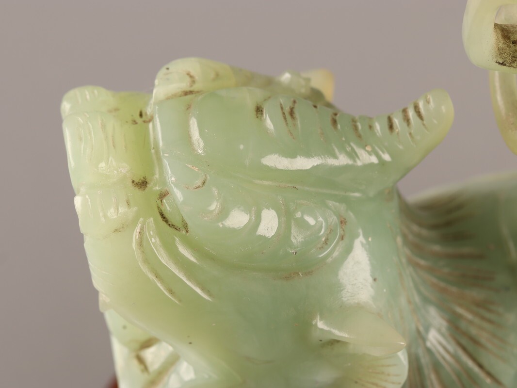 中国古玩 唐物 緑砡石 翡翠 遊環 置物 香炉 時代物 極上品 初 中国古玩 唐物 緑砡石 翡翠 遊環 置物 香炉 時代物 極上品 初