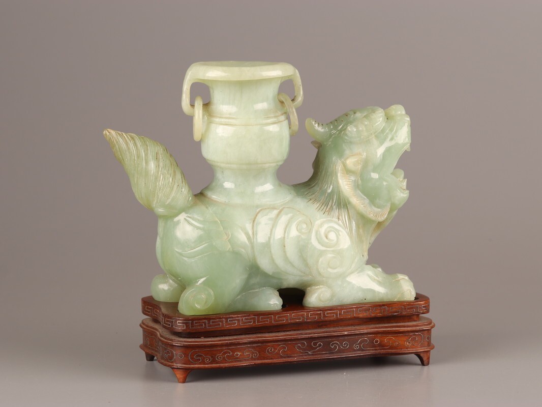 中国古玩 唐物 緑砡石 翡翠 遊環 置物 香炉 時代物 極上品 初 中国古玩 唐物 緑砡石 翡翠 遊環 置物 香炉 時代物 極上品 初