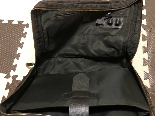 dunhillブラウンレザー×ロゴ柄メンズビジネス書類バッグ仕事鞄