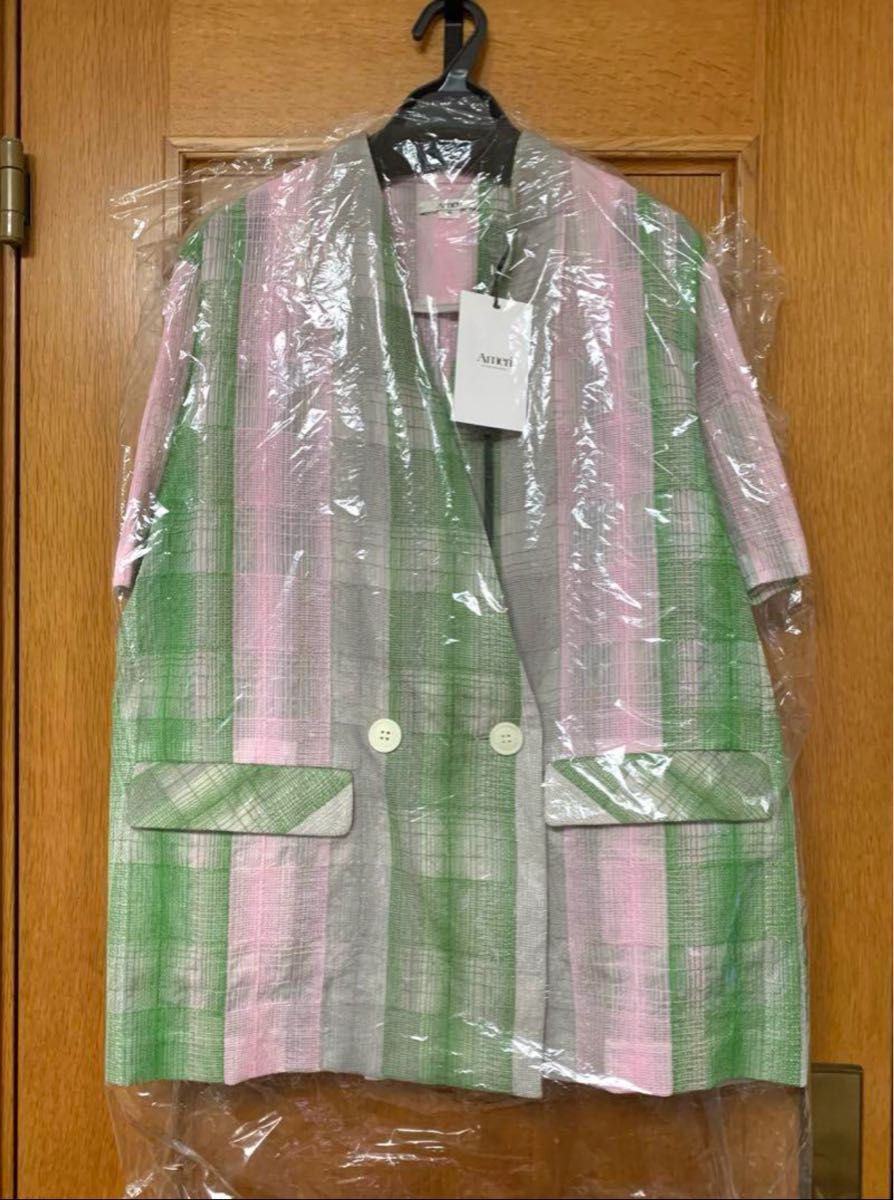 Ameri CHECK EMBROIDERY NO COLLAR JACKET|Yahoo!フリマ(旧 Ameri CHECK EMBROIDERY NO COLLAR JACKET|Yahoo!フリマ(旧