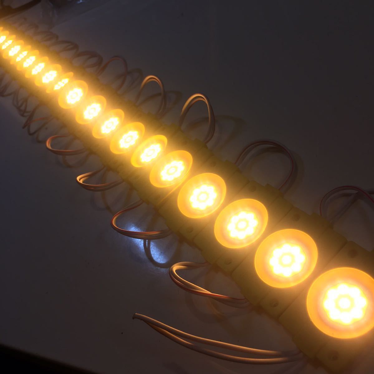 爆光　24V LED 20セット 20コマ　イエロー　黄色　ヤマブキ色　タイヤ灯 サイドマーカー ランプ 防水作業灯 S25_画像2