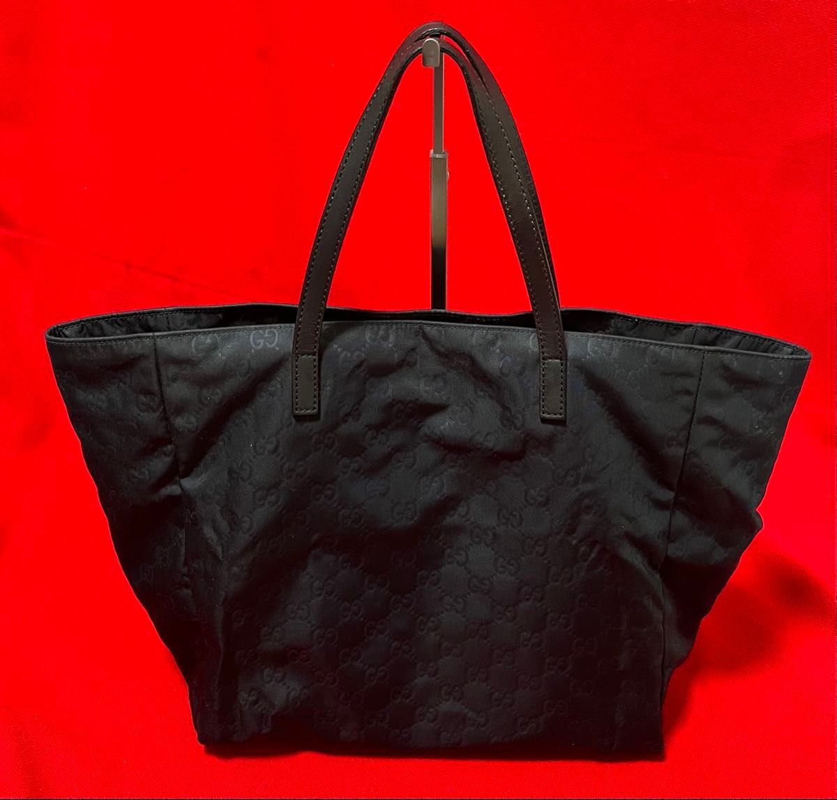 美品本物】 GUCCI グッチ ナイロン×本革 カバン バッグ トート 美品本物】 GUCCI グッチ ナイロン×本革 カバン バッグ トート