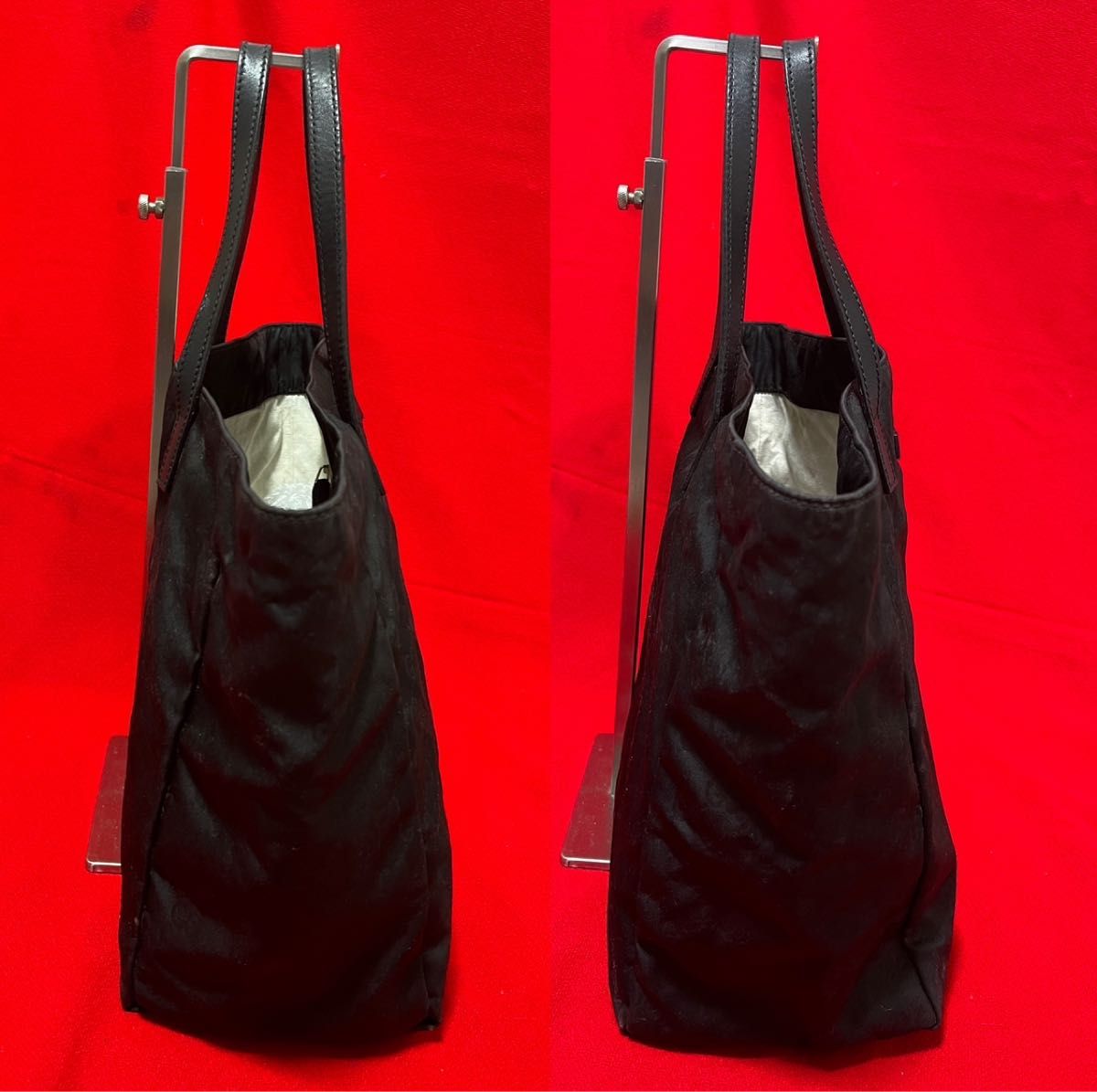 美品本物】 GUCCI グッチ ナイロン×本革 カバン バッグ トート 美品本物】 GUCCI グッチ ナイロン×本革 カバン バッグ トート