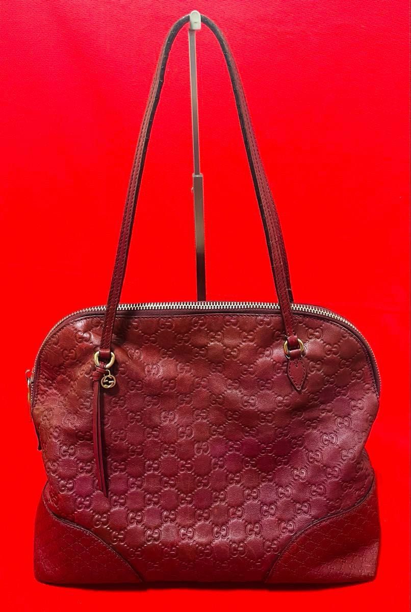 美品本物】 GUCCI グッチ GG シマレザー 革 レザー トート 美品本物】 GUCCI グッチ GG シマレザー 革 レザー トート