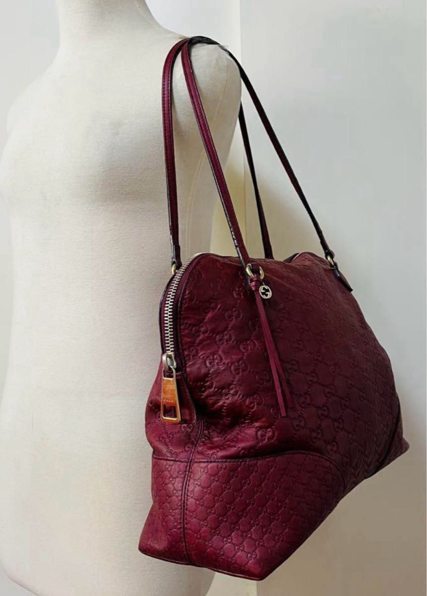 美品本物】 GUCCI グッチ GG シマレザー 革 レザー トート 美品本物】 GUCCI グッチ GG シマレザー 革 レザー トート