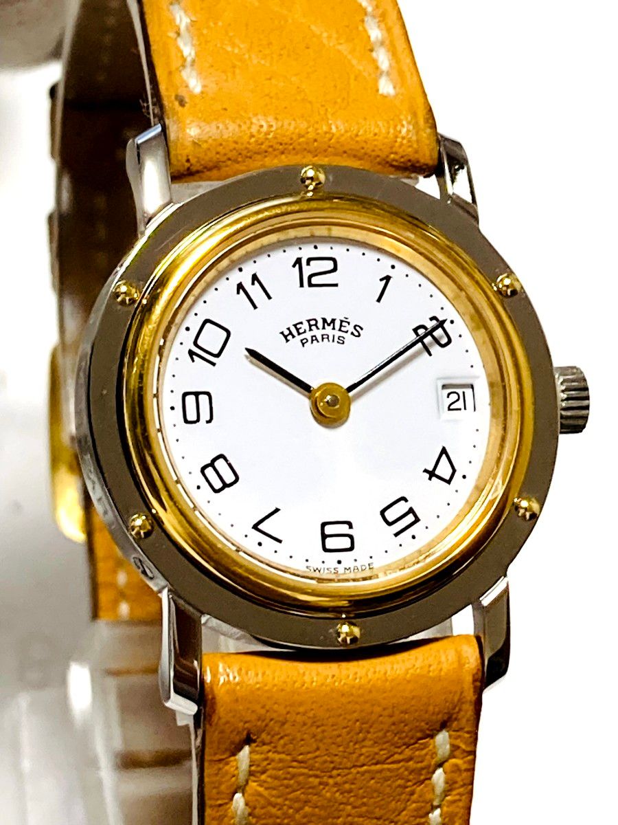 極美品 HERMES エルメスクリッパー 純正ベルト レディース腕時計 極美品 HERMES エルメスクリッパー 純正ベルト レディース腕時計