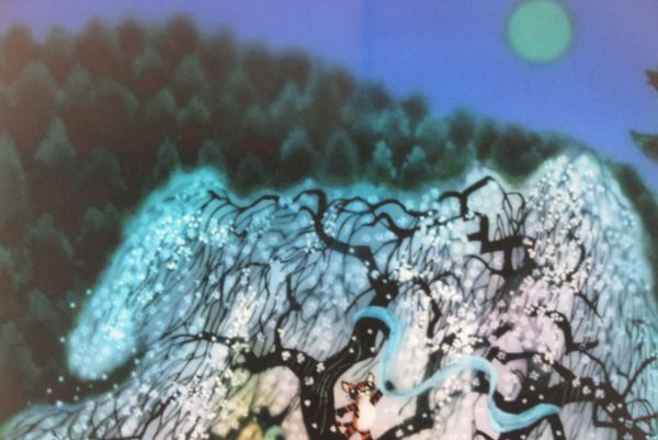 真作 [穂高 」世界の影絵作家 藤城清治 「しだれ桜」12号 限定DX 真作 [穂高 」世界の影絵作家 藤城清治 「しだれ桜」12号 限定DX
