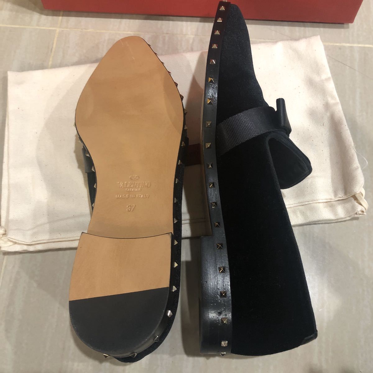新品未使用!valentino ローファー フラット 37 シューズ ブラック