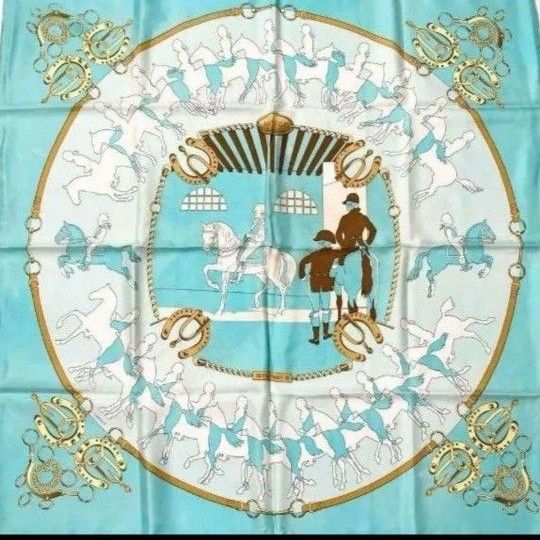 エルメススカーフ カレ90 馬と騎手デザイン シルク タグあり エルメススカーフ カレ90 馬と騎手デザイン シルク タグあり