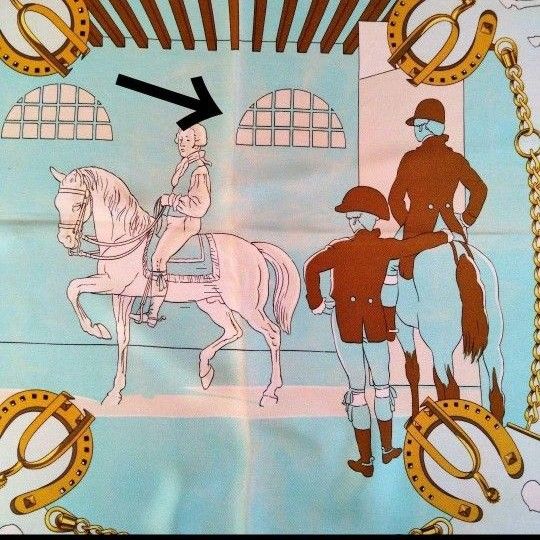エルメススカーフ カレ90 馬と騎手デザイン シルク タグあり エルメススカーフ カレ90 馬と騎手デザイン シルク タグあり