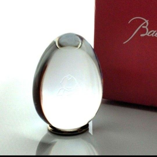 美品】バカラ ロイヤルエッグ キューピー クリスタル卵型置物 箱 美品】バカラ ロイヤルエッグ キューピー クリスタル卵型置物 箱