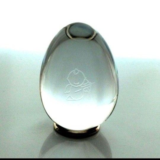 美品】バカラ ロイヤルエッグ キューピー クリスタル卵型置物 箱 美品】バカラ ロイヤルエッグ キューピー クリスタル卵型置物 箱