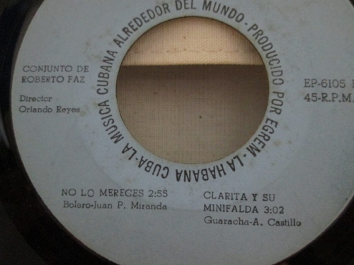 /試聴可/CUBA/キューバ/ 45'S / CONJUNTO DE ROBERT FAZ /AREITO 6105 /ロベルト　ファス/Guaracha/Son Montuno/ワラーチャ/_画像2