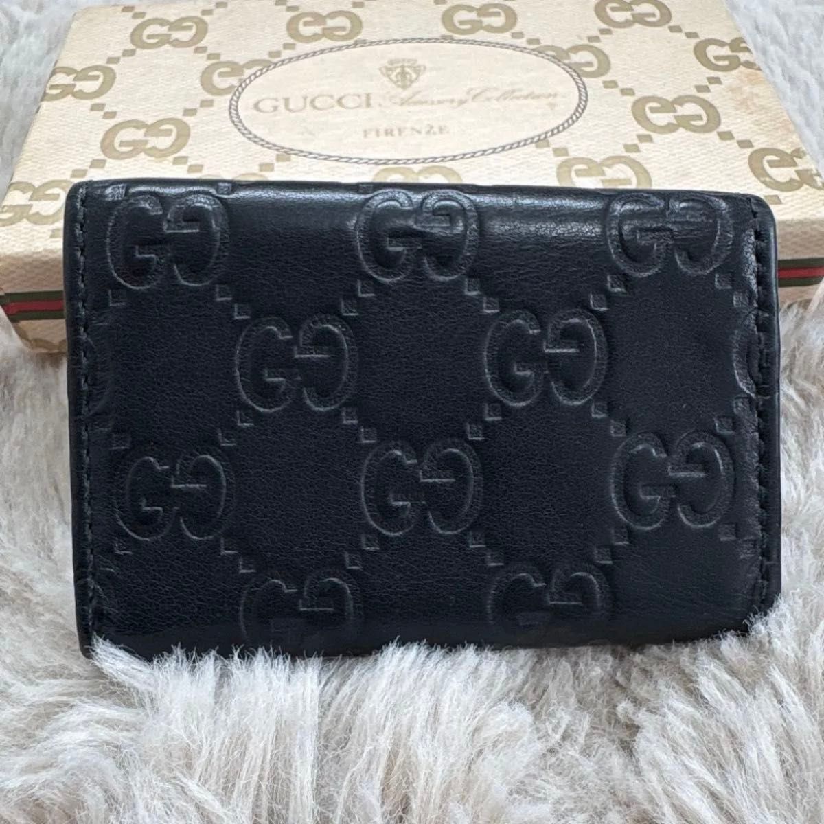GUCCI グッチ GGロゴ レザー ブラック 黒 レザー キーケース GUCCI グッチ GGロゴ レザー ブラック 黒 レザー キーケース