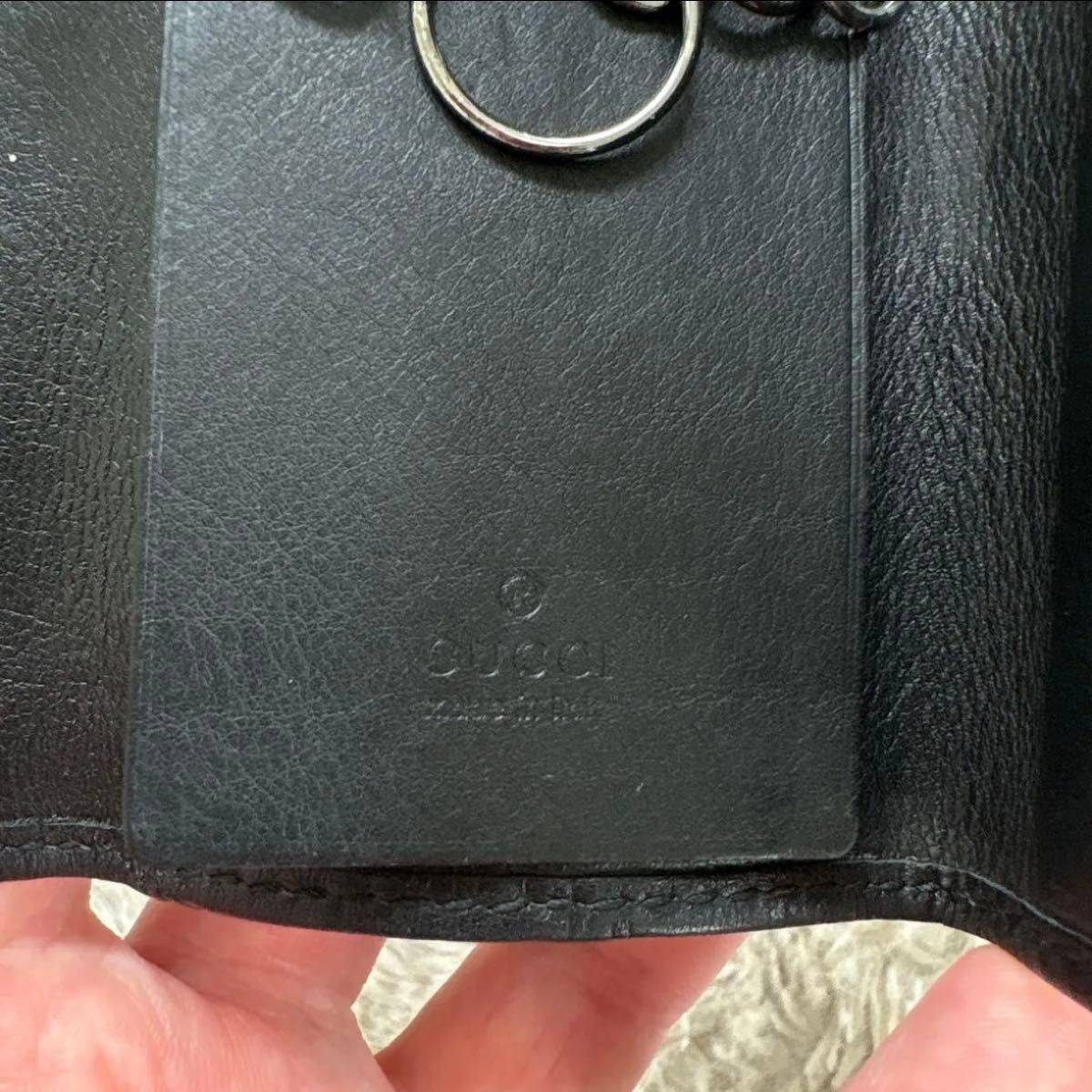 GUCCI グッチ GGロゴ レザー ブラック 黒 レザー キーケース GUCCI グッチ GGロゴ レザー ブラック 黒 レザー キーケース