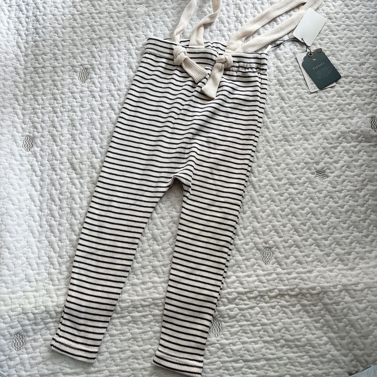 cottoli ボーダー サス付きレギンス