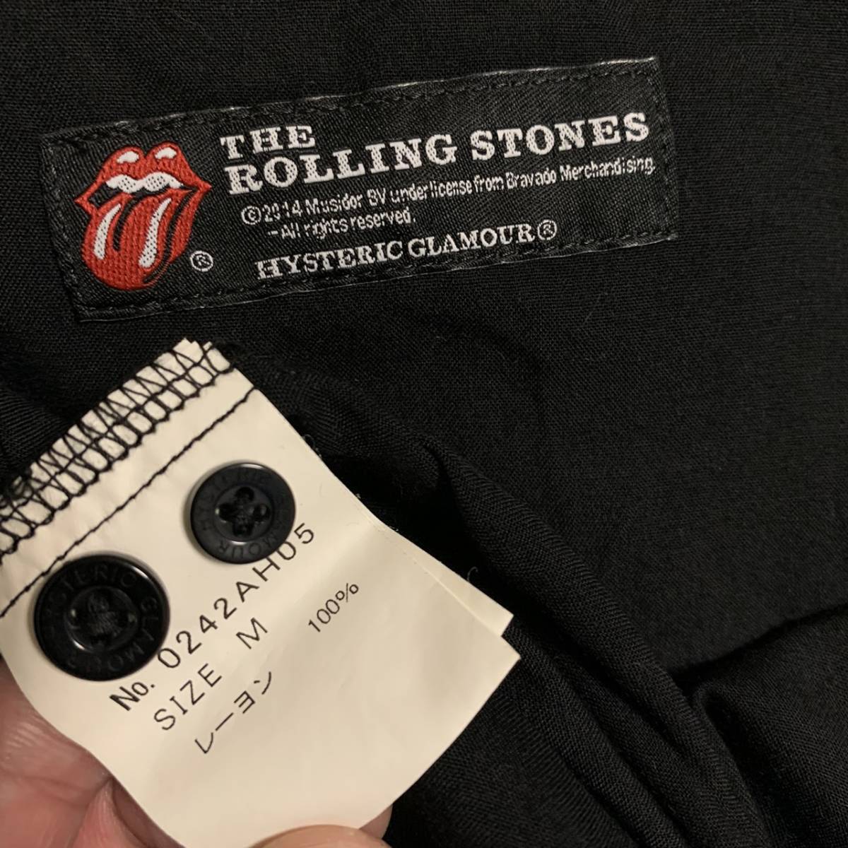 ★値下げ交渉あり★ヒステリックグラマー ROLLING STONESボーリングシャツ★L882★美品 サイズM ローリングストーンズ hysteric glamour ._画像4