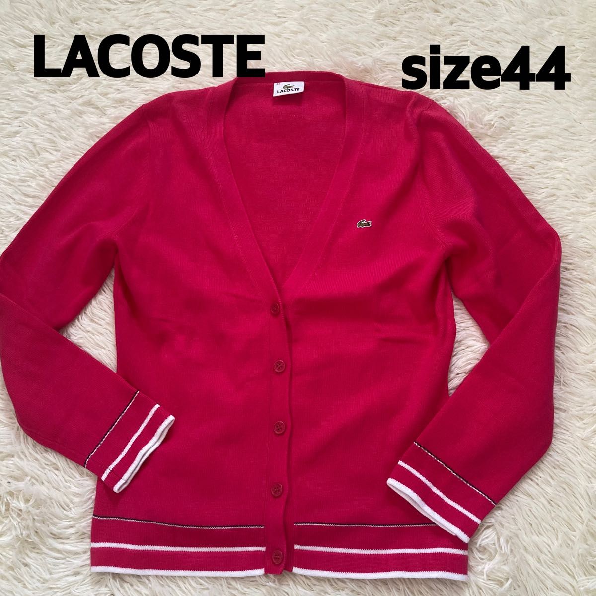 ラコステ LACOSTE カーディガン ピンク サイズ44 大きいサイズ ラコステ LACOSTE カーディガン ピンク サイズ44 大きいサイズ