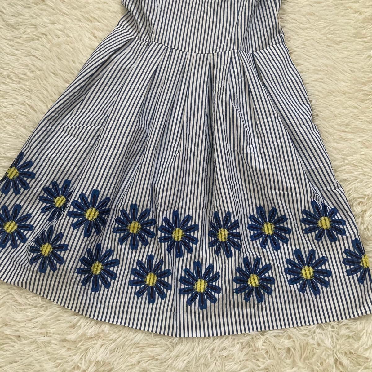 美品 エムズグレイシー M'S GRACY 花柄 ストライプ ワンピース38 美品 エムズグレイシー M'S GRACY 花柄 ストライプ ワンピース38