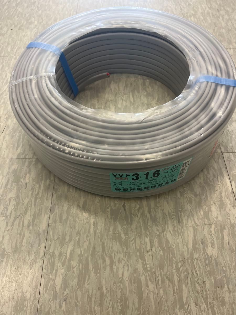 愛知電線 VVFケーブル 3×1 6mm 100m グレー 灰色 新品 未使用 愛知電線 VVFケーブル 3×1 6mm 100m グレー 灰色 新品 未使用
