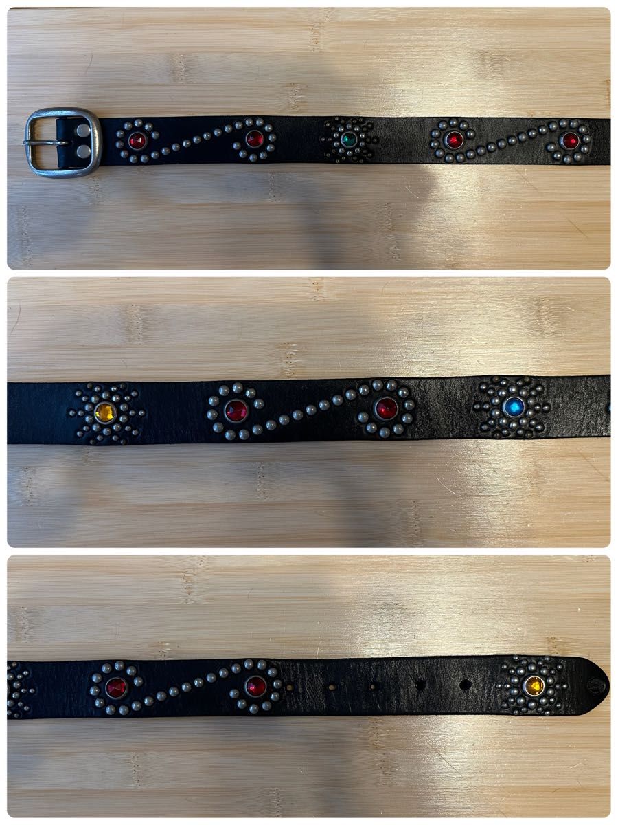 美品 ACE WESTERN シルバースタッズ × マルチカラーベルト 34 美品 ACE WESTERN シルバースタッズ × マルチカラーベルト 34