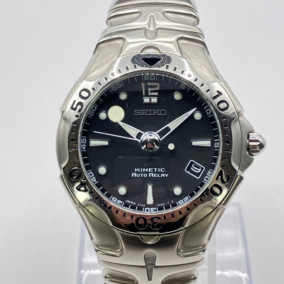 SEIKO セイコー キネティック オートリレー 5J22-0A50 黒文字盤 SEIKO セイコー キネティック オートリレー 5J22-0A50 黒文字盤