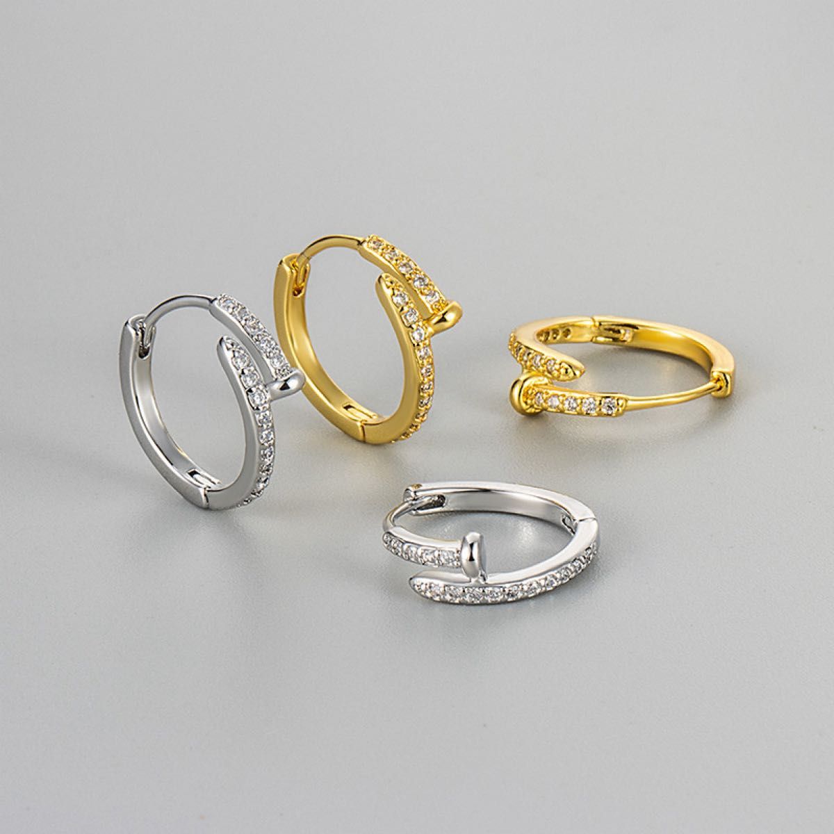 ボルト 釘 小粒 CZダイヤ 14mm リング ピアス ゴールド|Yahoo ボルト 釘 小粒 CZダイヤ 14mm リング ピアス ゴールド|Yahoo