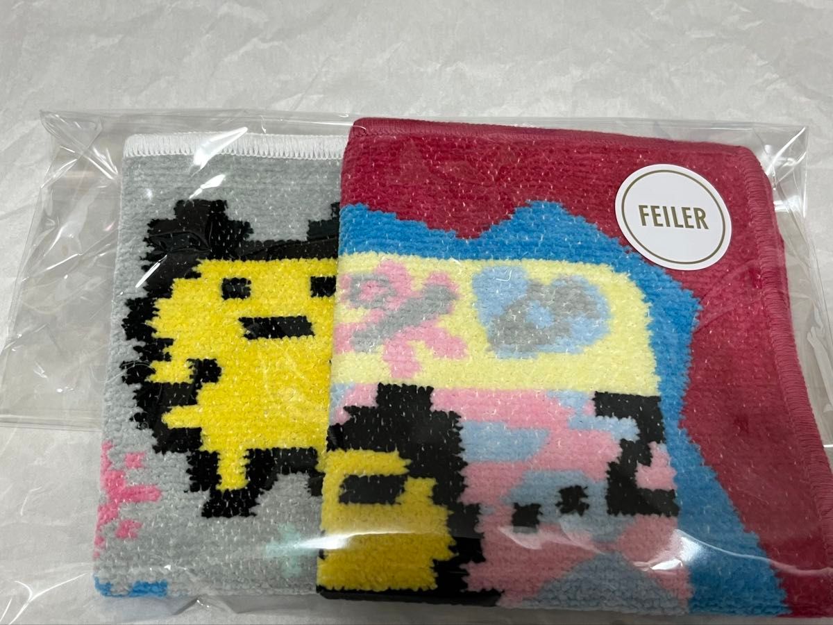 新品未使用 フェイラー たまごっち ハンカチ シルバーグレー×ホワイト まめっち フェイラー たまごっちコラボハンカチシルバーグレーホワイト