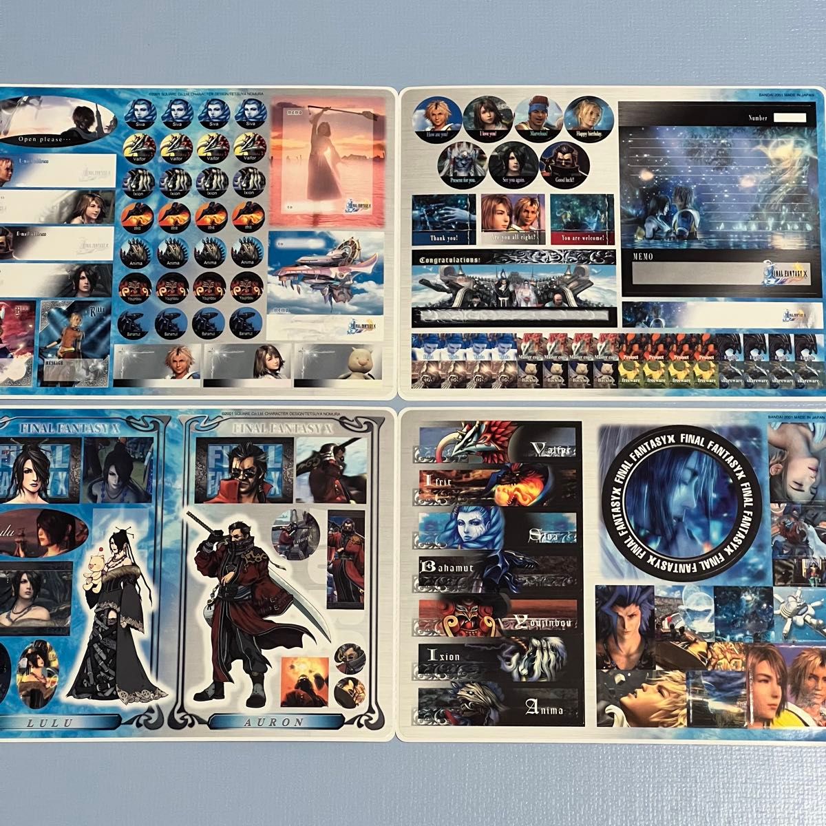 FFX ファイナルファンタジーX ジャンボシールダス 全4種セット フルコンプ ジャンボシールダス ファイナルファンタジーX FF10 全4種セット