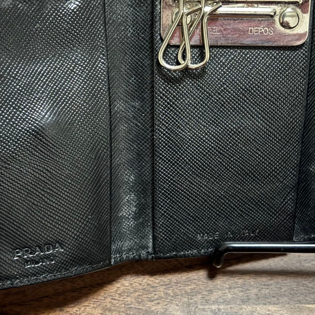 PRADA プラダ キーケース ナイロン 黒 ブラック サフィアーノ PRADA プラダ キーケース ナイロン 黒 ブラック サフィアーノ