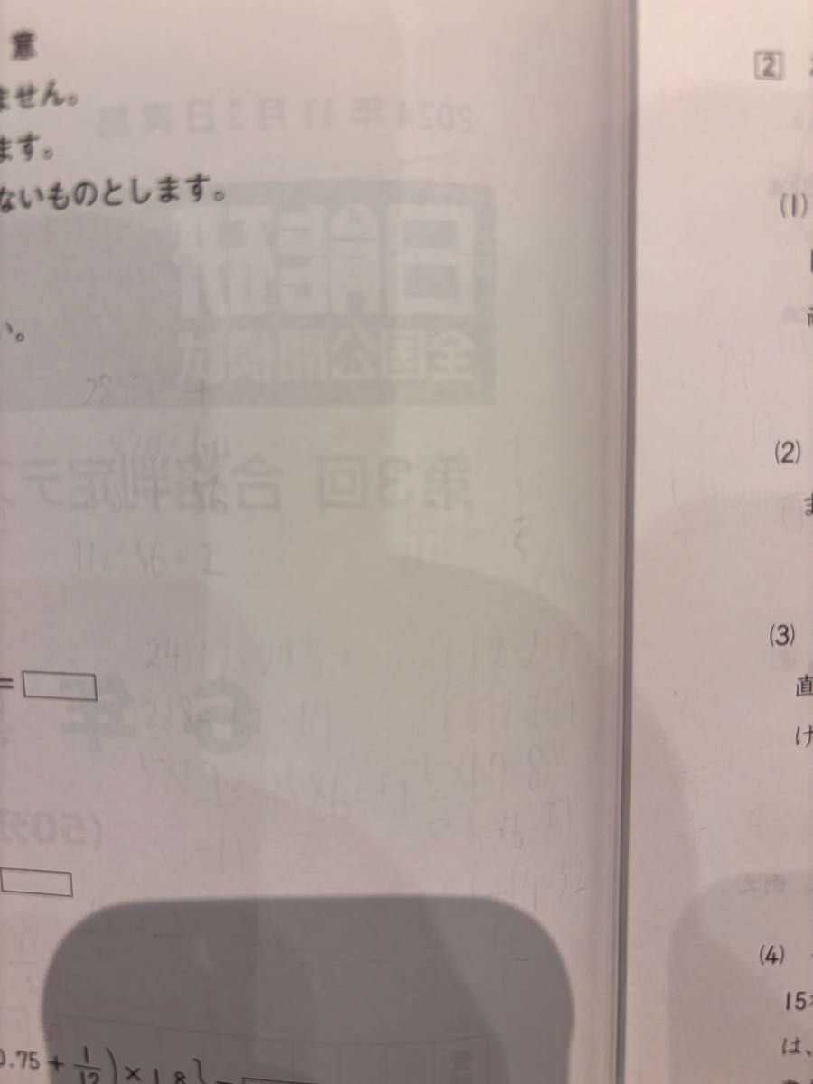日能研 6年生 全国公開模試 2024年11月3日 4科目 実力判定テスト 日能研 6年生 全国公開模試 2024年11月3日 4科目 実力判定テスト