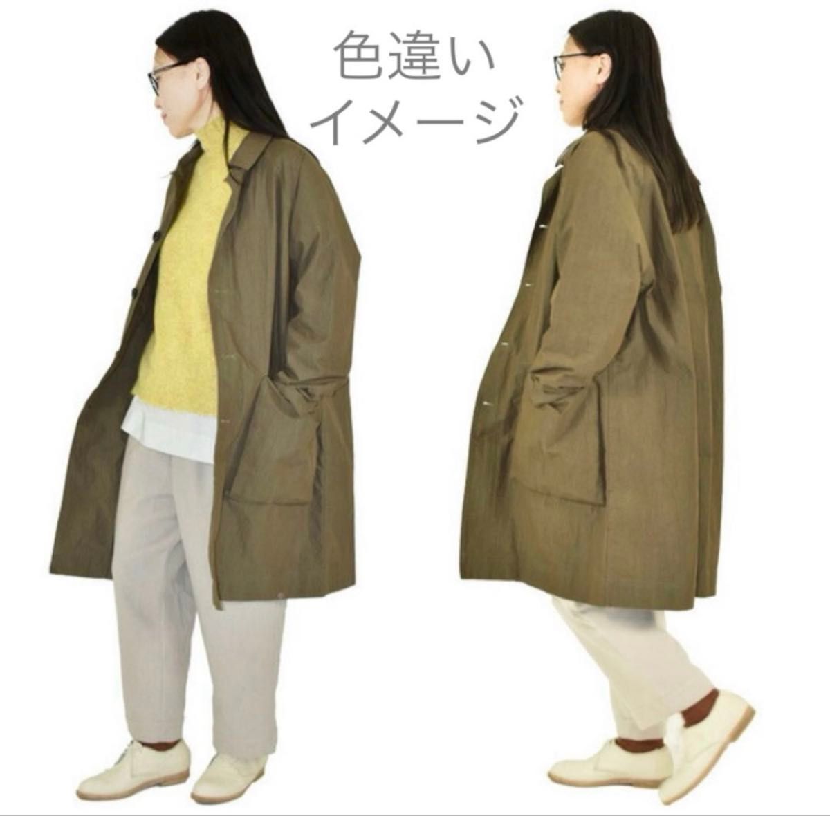 一度着 美品【SOエスオー】コットンナイロンコート カーキ 一度着 美品【SOエスオー】コットンナイロンコート カーキ