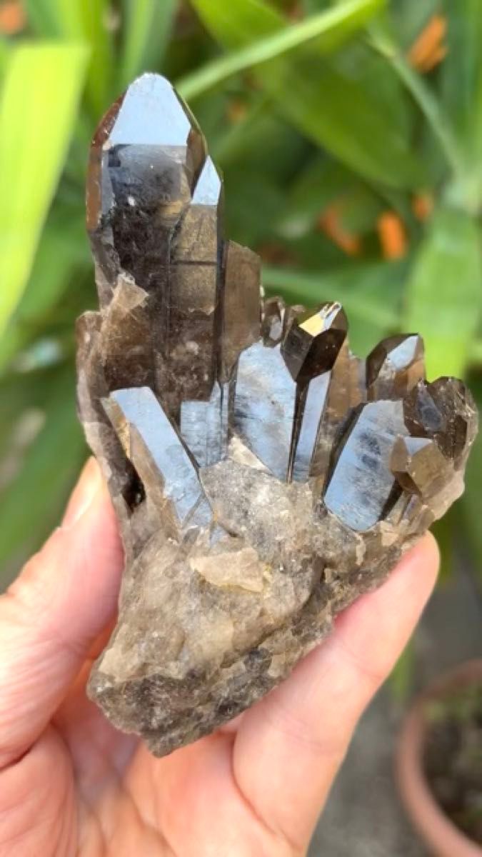 コンゴ産モリオンクラスター 黒水晶 234g アフリカの力強さ 魔除け 在庫処分チャンス 天然石