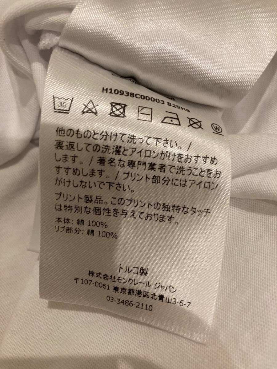 激安美品 サイズM】モンクレール MONCLER 半袖Tシャツ ホワイト 激安美品 サイズM】モンクレール MONCLER 半袖Tシャツ ホワイト